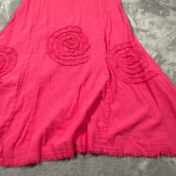 Oh My Gauze Dress Womens 1 S/M Pink Flowy Boho Artsy Hippie Lagenlook Midi - Picture 6 of 11